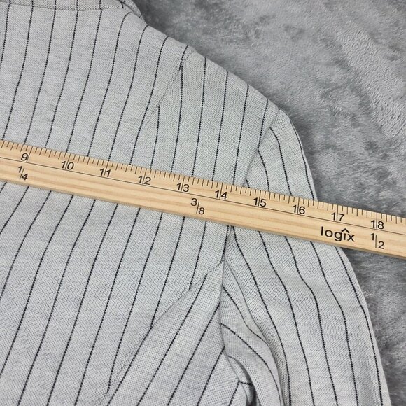 Rag & Bone Blazer Womens 2 Slade Gray Pinstripe Ponte Knit Jacket - Picture 10 of 11